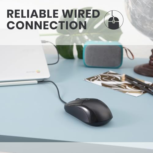 Perixx PERIMICE209C USB Type C Wired Optical Mouse 59 Ft Cable 1000 DPI Black 11994 - Image 3