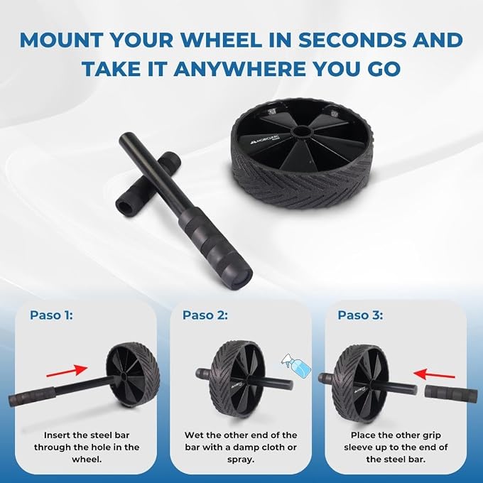 , Ab Wheel Roller, Including Mat, Abdominal Exercise Set, Exercise Equipment, Knee Mat For Core Abs, Max. 150 Kg, Home Training, Abdominal Roller, Workout Equipment, For Push-Ups - Image 3