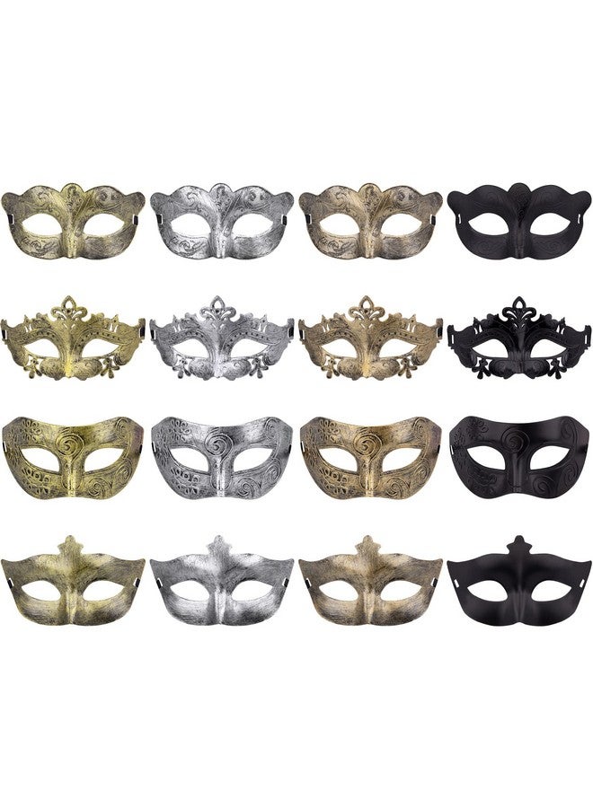 FEQO 16 Pieces Masquerade Masks Vintage Antique Masks Venetian Masks Masquerade Party Mask - Image 1