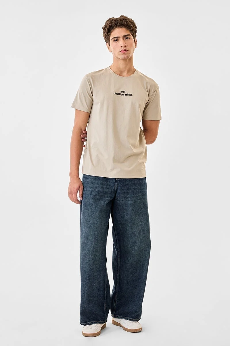 سنيتش تيشيرت بطبعة حروف مقاس عادي