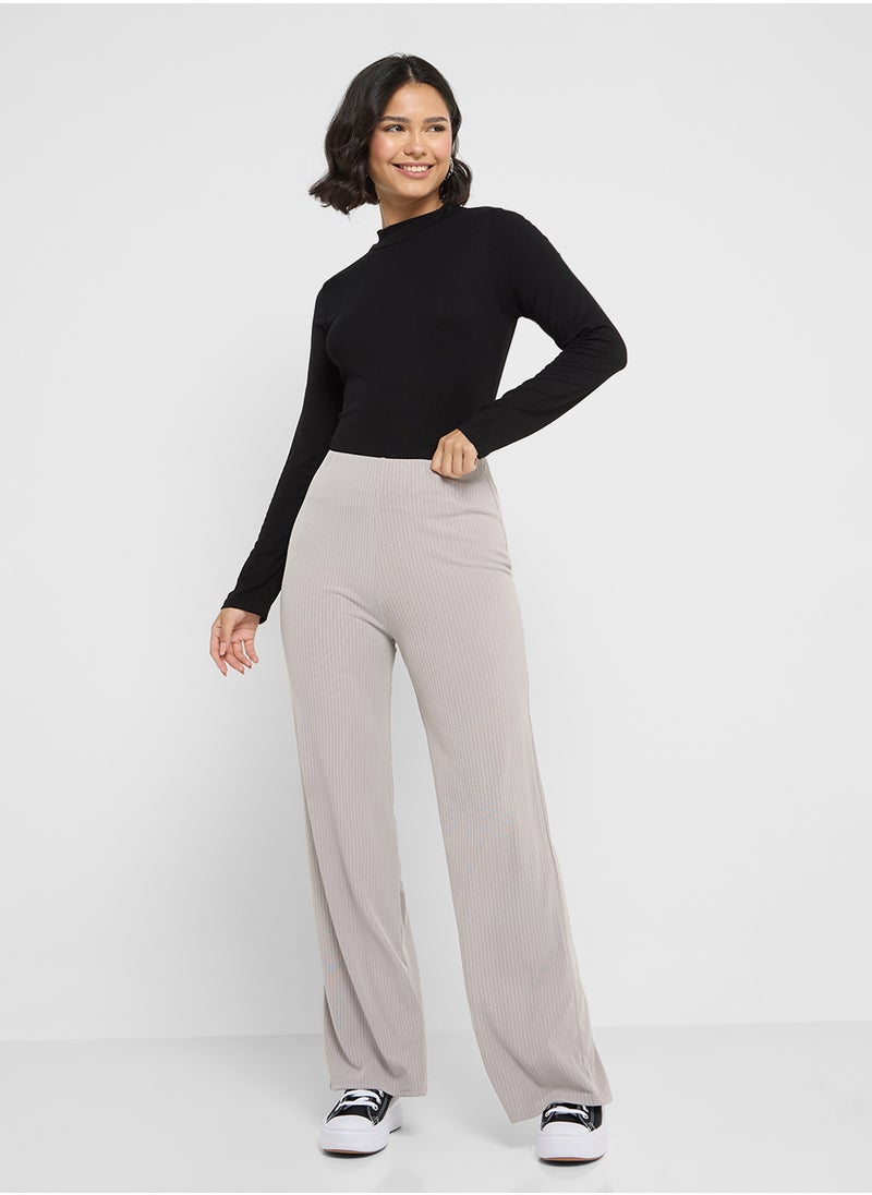 Ginger Basics - Ribbed Straight Pants - Image 1