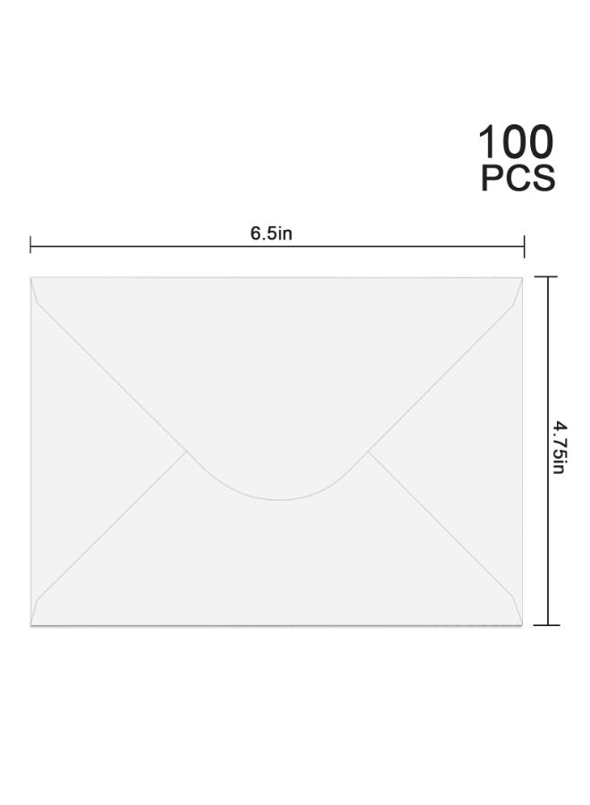 NXT 100 Pack 4x6 Envelopes for Invitations, White A6 Envelopes, Postcard Envelopes, Photo Envelopes, Used for Graduation, Wedding, Baby Shower-(6.5 x 4.75 Inches) (white) - Image 2