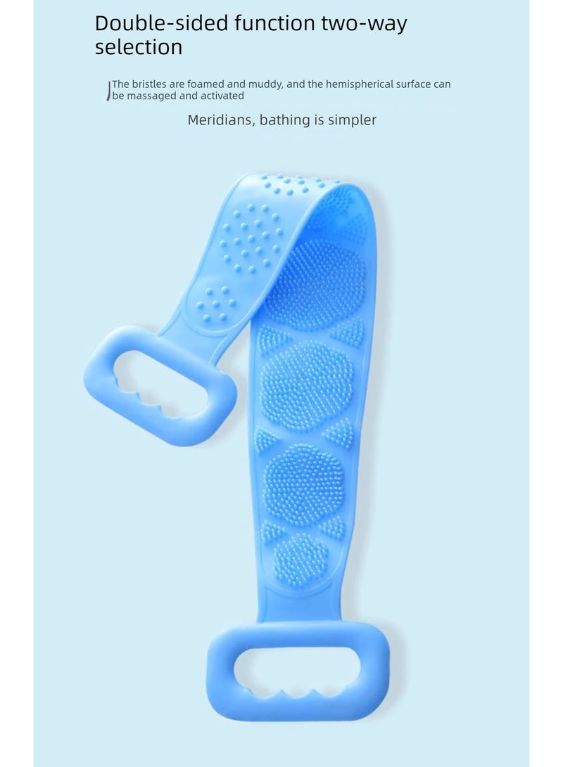 One pc Silicone Body Back Scrubber Double Side Bathing Brush for Skin Deep Cleaning Massage Dead Skin Removal Exfoliating Belt for Shower - Image 4