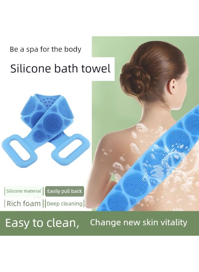One pc Silicone Body Back Scrubber Double Side Bathing Brush for Skin Deep Cleaning Massage Dead Skin Removal Exfoliating Belt for Shower - Image 1