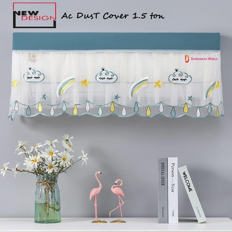 DARSHANAM WORLD Jacquard Premium Work Indoor AC Dust Protection Cover Dust Proof Washable AC Cover for All Season Open Type Running Mode AC Cover 1.5 Ton (38 X 12 X 9 inch ) (BADAL) - Image 2