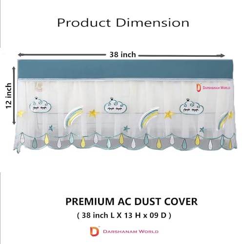 DARSHANAM WORLD Jacquard Premium Work Indoor AC Dust Protection Cover Dust Proof Washable AC Cover for All Season Open Type Running Mode AC Cover 1.5 Ton (38 X 12 X 9 inch ) (BADAL) - Image 5