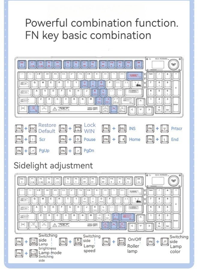 M MIAOYAN Wireless three-mode Bluetooth keyboard, transparent mechanical keyboard, gaming RGB customized Gasket hot-swappable keyboard  - Image 5