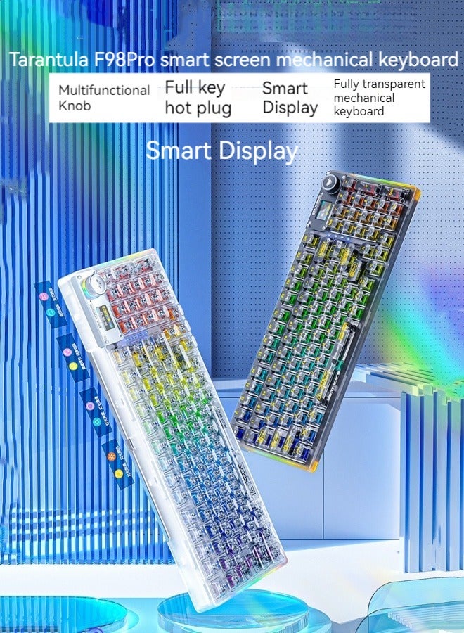 M MIAOYAN Wireless three-mode Bluetooth keyboard, transparent mechanical keyboard, gaming RGB customized Gasket hot-swappable keyboard  - Image 2