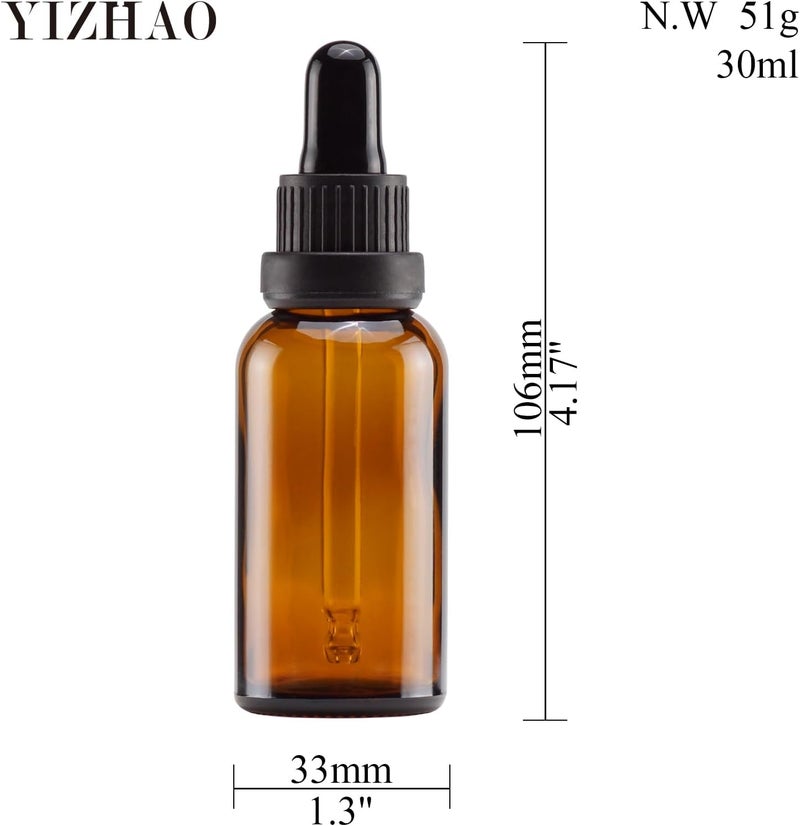 YIZHAO زجاجات قطرات الشفافة سعة 30 مل، مزودة بقطرة زجاجية، للزيوت العطرية، العلاج بالروائح، العطور، السوائل – 24 قطعة - Image 2