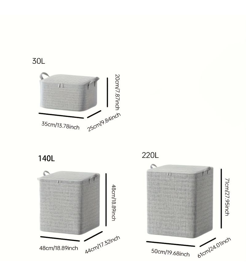30L Large Storage Bags 2 Pack Fishbone Pattern For Clothes Quilts Under Bed Moving - Image 3