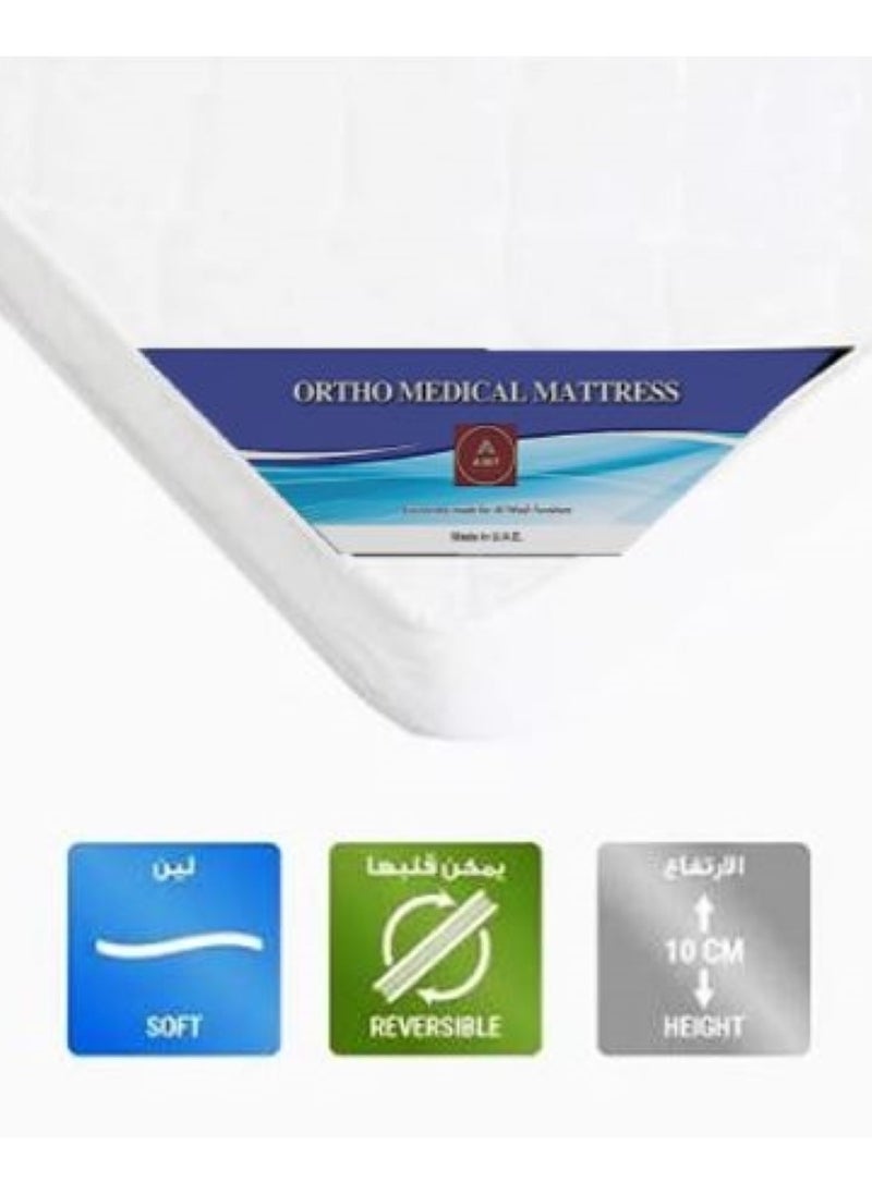 AL WADI FURNITURE - Single Size Set Of 2 Medicated Mattresses Ideal For Multi Beds Or Bunk Bed Usage Comfort Back Support Reversible Use Option Polyester Fabric 90W x 200L x 10H cm - White - Image 1