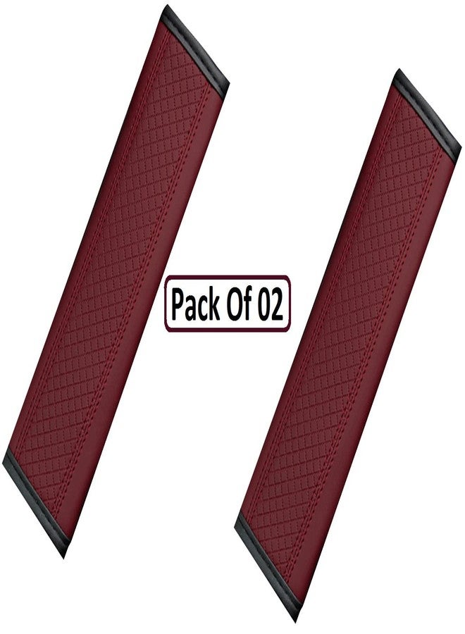 BAGILO Car Seat Belt Shoulder Pad Cover Car Safety Belt Pad (Maroon) - Image 2