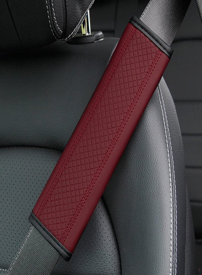 BAGILO Car Seat Belt Shoulder Pad Cover Car Safety Belt Pad (Maroon) - Image 1