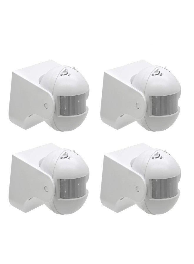 Quick Sense Plastic Wall-Mount PIR Motion Switch with Light, Energy Saving Sensor Lux Adjustment (White) Set of 4 - Image 1