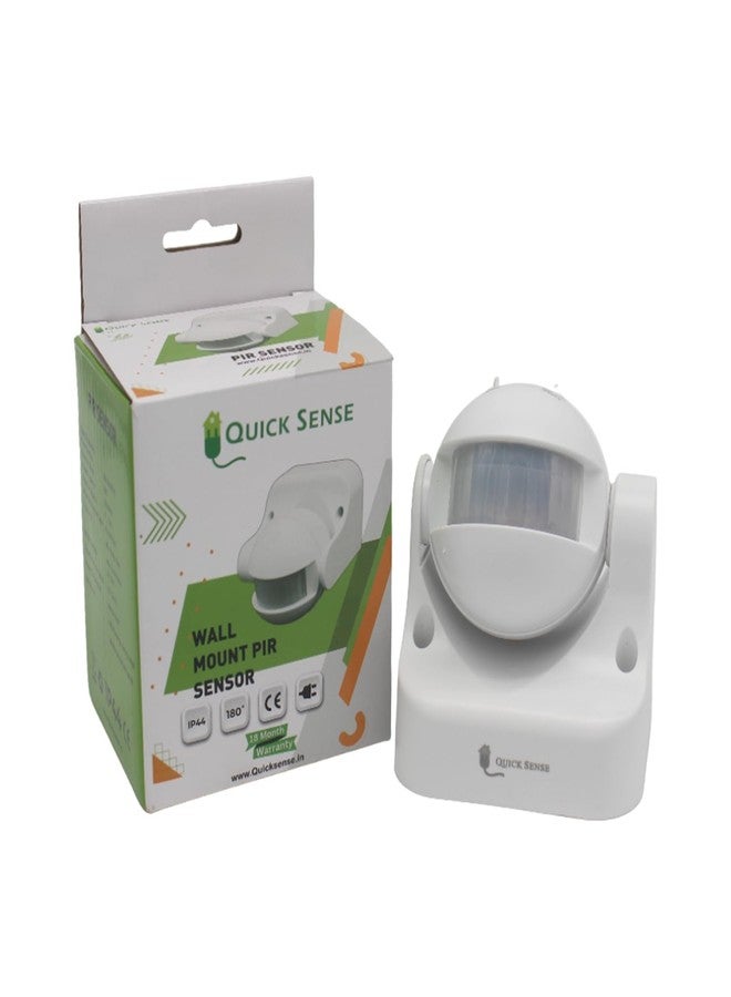 Quick Sense Plastic Wall-Mount PIR Motion Switch with Light, Energy Saving Sensor Lux Adjustment (White) Set of 4 - Image 2