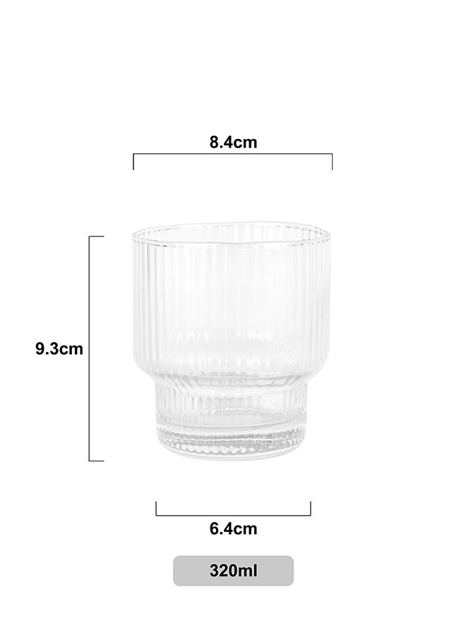 Ollieroo كؤوس تامبلر مضلعة، مجموعة من 6 كؤوس سعة 320 مل، كؤوس قهوة مثلجة، كؤوس شرب عتيقة، كؤوس ماء، كؤوس كوكتيل مزخرفة - Image 4