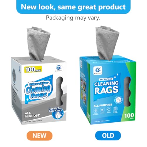 GLIMGLINT Microfiber Cleaning Cloth 100 Pack Cleaning Rags LintFree Ultra Absorbent Reusable Paper Towels for Home Kitchen Car Garage or Shop Microfiber Rags 11 x 9 Grey - Image 3