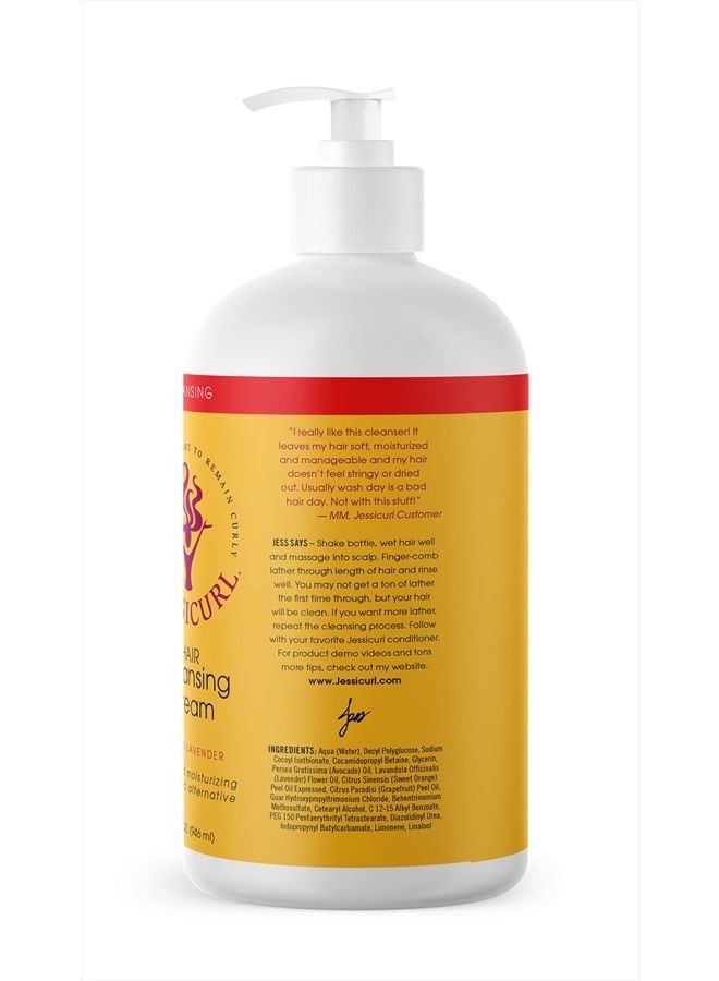 Jessicurl , Hair Cleansing Cream, Citrus Lavender, 32 Fl oz. Moisturizing Shampoo for Curly Hair, Sulfate Free Shampoo for Dry Hair - Image 2