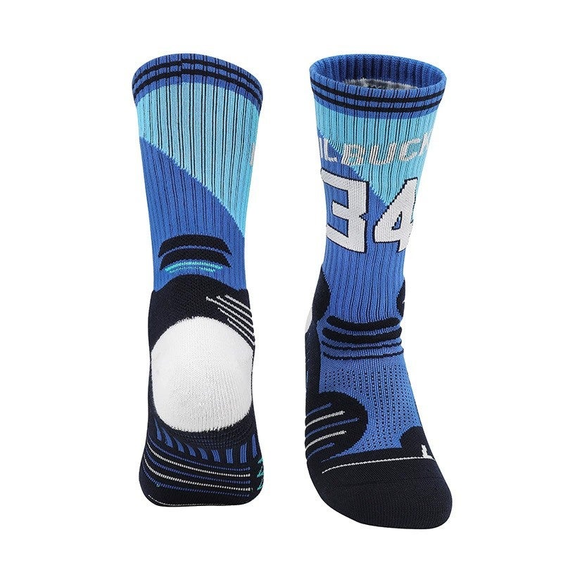 Generic Spring and Summer Practical Professional Basketball Socks Terry Mid-Tube Elite Socks Mens Towel Bottom Non-Slip Sports Socks Mens Wholesale 13 black - Image 3