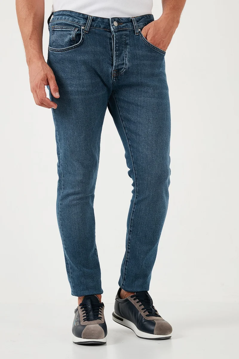 بوراتي Cotton Normal Waist Slim Fit Skinny Leg Jeans Men's Jeans 1115S05NAPOLI
