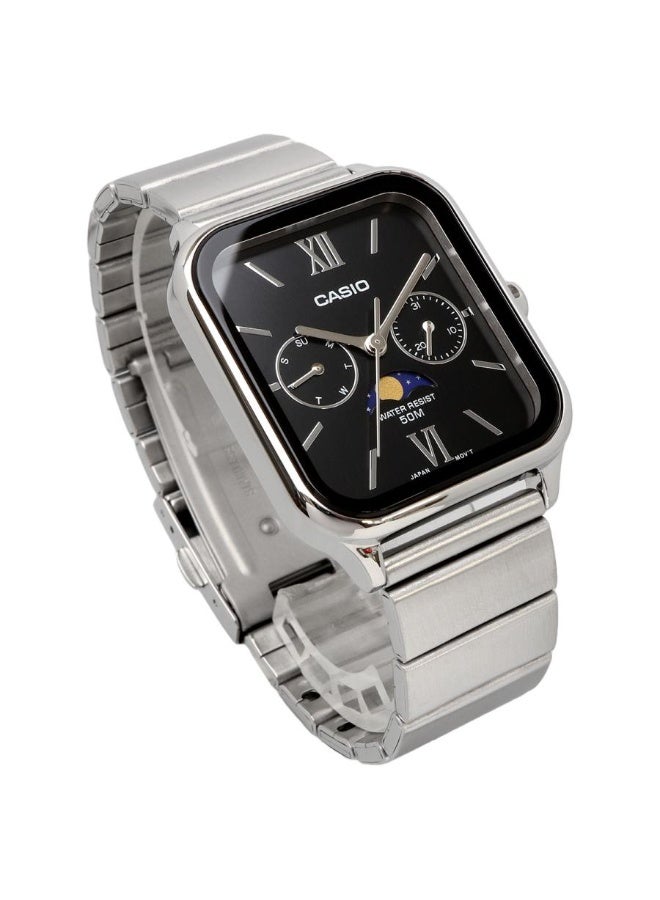 Casio Men’s Multi-Function Analog Watch MTP-M305D-1A2VDF, Stainless Steel Band, Black Dial, 50M Water Resistant - Image 3