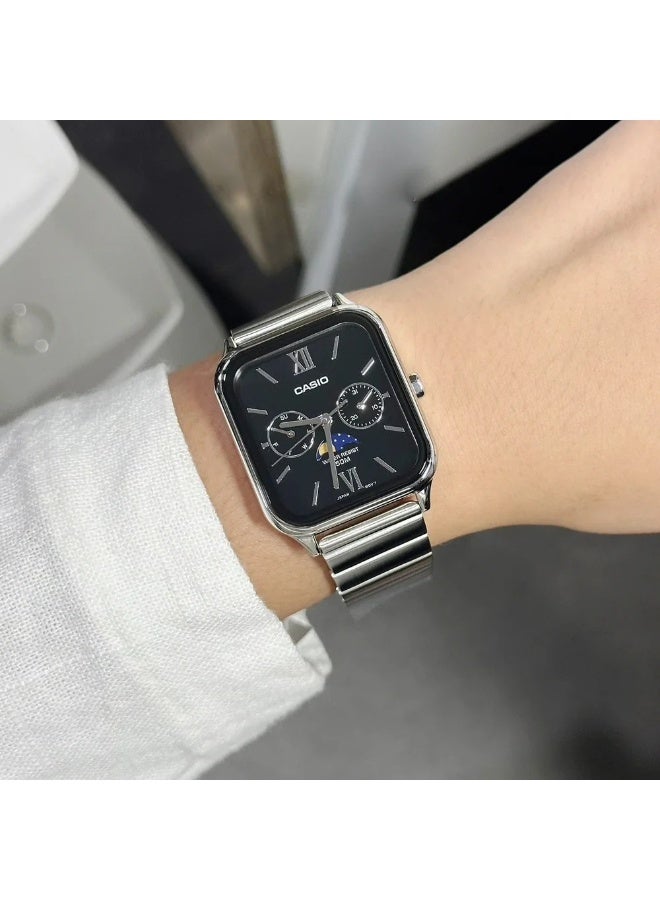 Casio Men’s Multi-Function Analog Watch MTP-M305D-1A2VDF, Stainless Steel Band, Black Dial, 50M Water Resistant - Image 5