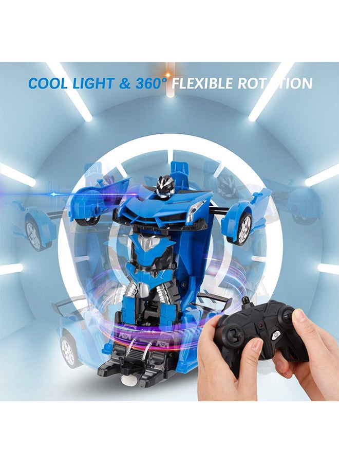 Transform Car Robot Remote Control With 360 Degree Rotation Function Blue - Image 4