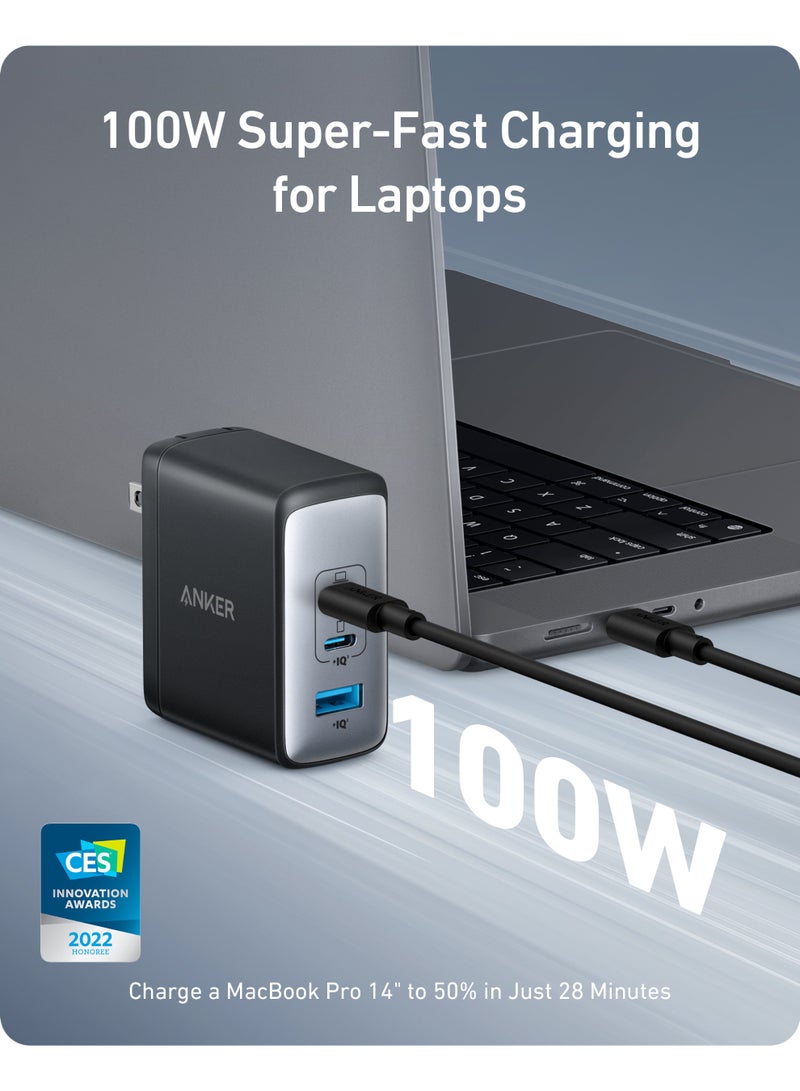 Anker USB C Plug, Anker 100W USB C Charger, 736 Charger (Nano II 100W), 3-Port Fast Compact Wall Charger for MacBook Pro/Air, Google Pixelbook, ThinkPad, Dell XPS, iPad Pro, Galaxy S22/S20, iPhone 16/16Pro - - Image 3