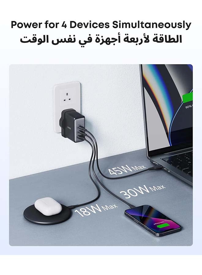 أنكر موصل USB C، شاحن أنكر 100 واط USB C، شاحن 736 (Nano II 100W)، شاحن حائط سريع مدمج بـ 3 منافذ لجهاز MacBook Pro/Air، Google Pixelbook، ThinkPad، Dell XPS، iPad Pro، Galaxy S22/S20، iPhone 16/16Pro - - Image 3