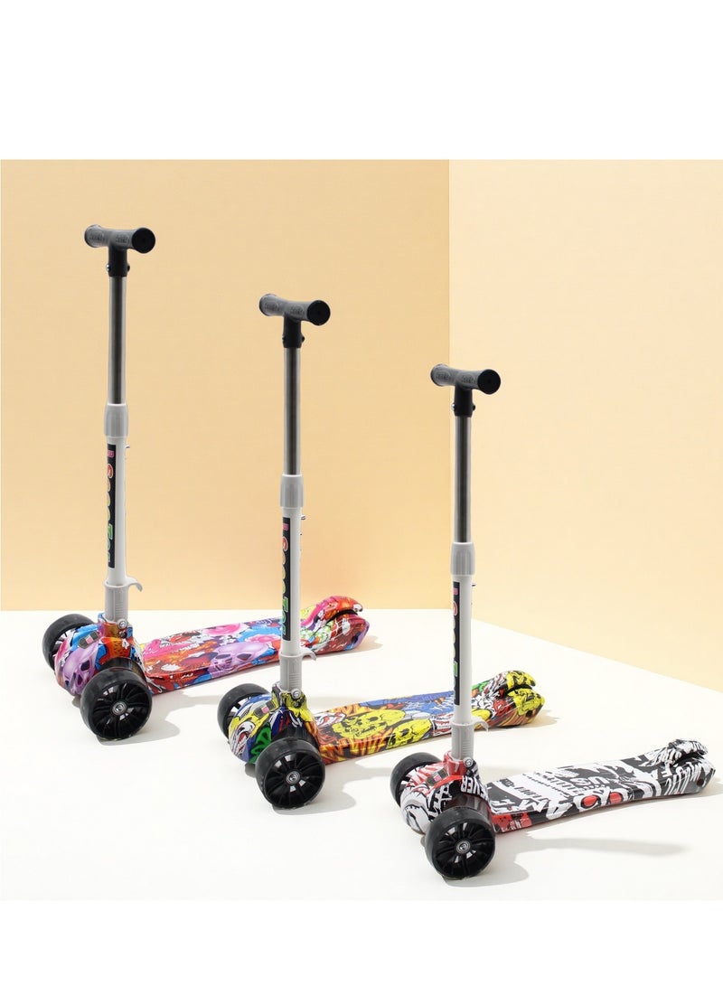 EASY FUTURE Kids Kick Scooter: Foldable Design, Height-Adjustable Handle, LED Wheels, Rear Brake for Ages 3-8 - Image 5