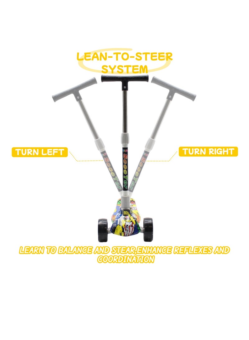 EASY FUTURE Kids Kick Scooter: Foldable Design, Height-Adjustable Handle, LED Wheels, Rear Brake for Ages 3-8 - Image 4
