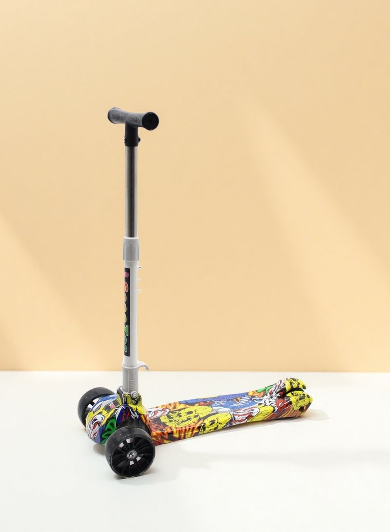 EASY FUTURE Kids Kick Scooter: Foldable Design, Height-Adjustable Handle, LED Wheels, Rear Brake for Ages 3-8 - Image 1