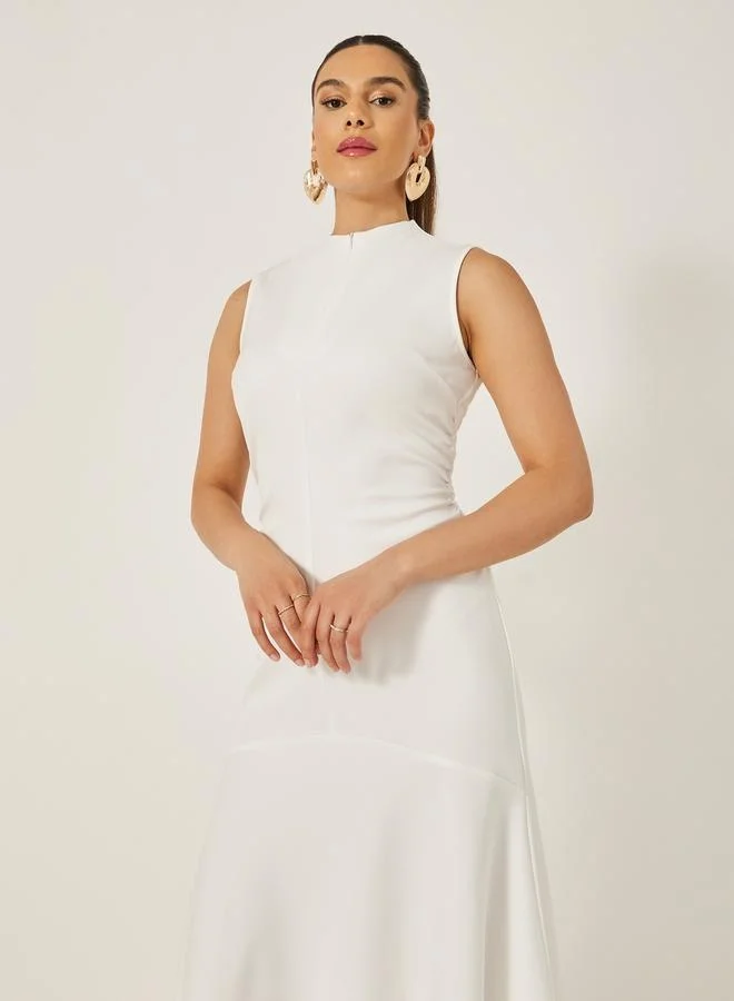 Styli Asymmetric White Dress