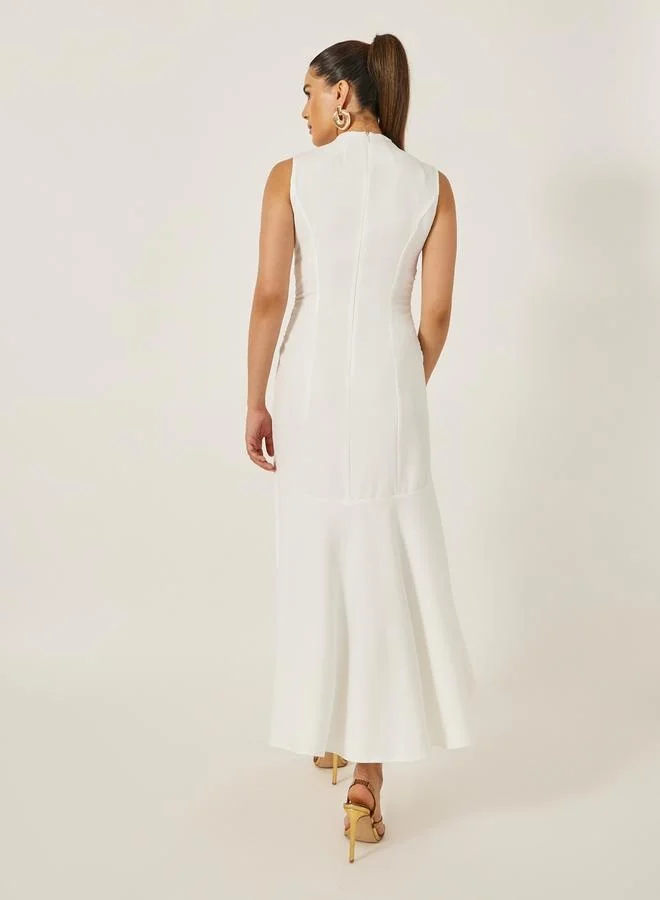 Styli Asymmetric White Dress