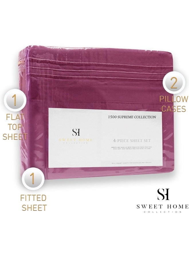 Sweet Home Collection 1500 Supreme Collection California King Sheet Sets White  Luxury Hotel Bed Sheets and Pillowcase Set for California King Mattress  Extra Soft Elastic Corner Straps Deep Pocket Sheets White  - Image 5