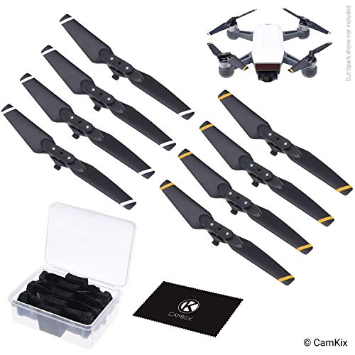CamKix Propellers Replacement for DJI Spark - 2 Sets (8 Blades) - With Convenient Storage Box - Quick Release Foldable Wings - Flight Tested Design - Essential Accessory For Your DJI Spark Drone - Image 1
