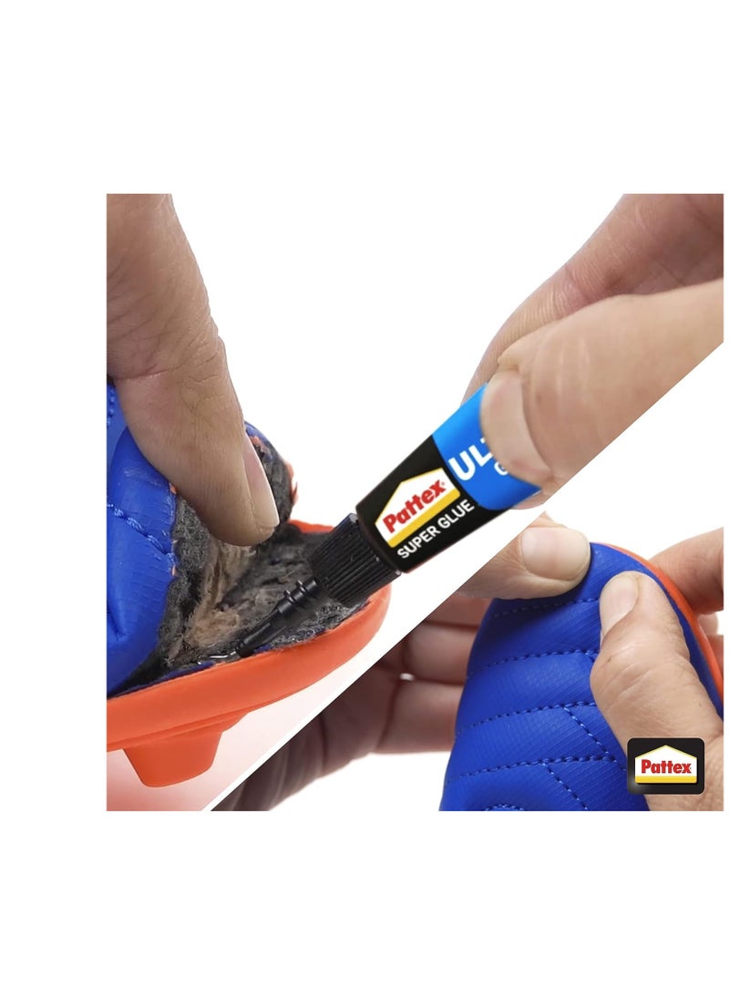 Pattex - Pattex Super Glue Power Gel Tube | All Purpose Adhesive For Flexible Materials | Instant Invisible Repair | Compatible with Metal, Ceramic, Rubber, Leather & Wood | Dishwasher Safe | 3g (Pack of 3) - Image 1