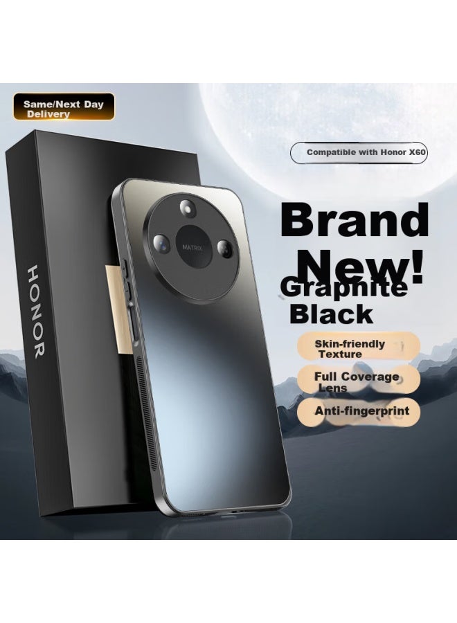 Hotfire Ag Matte Case For Honor X60, Honor X60 Protective Cover Matte Full Body Ultra Thin Anti-drop Anti-fingerprint Personality - Graphite Black - Image 1