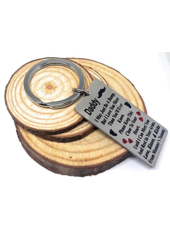 Aura New Dad Gift Keychain for Husband Boyfriend Men Him New Daddy Boys Stainless Steel Silver Key Chain - Image 5