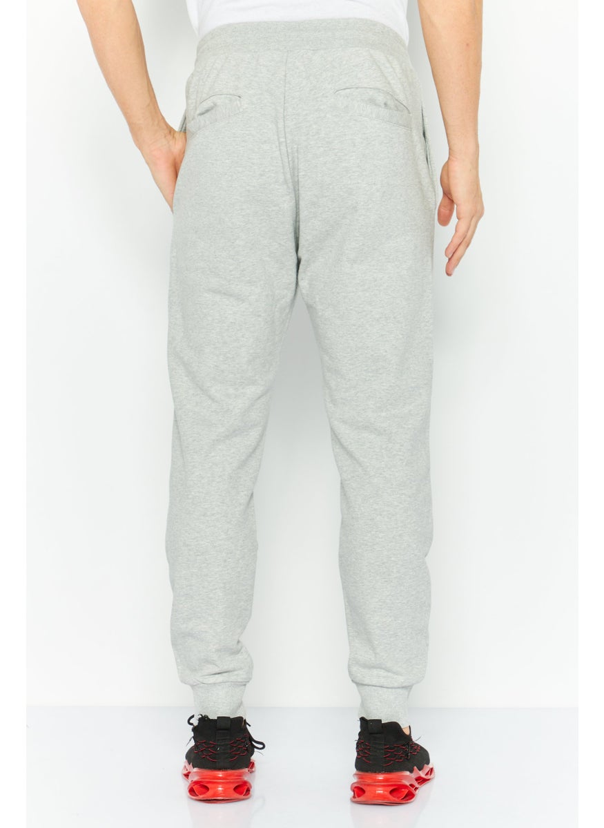 DIESEL Men Regular Fit Brand Logo Jogger Pants, Grey  - Image 4