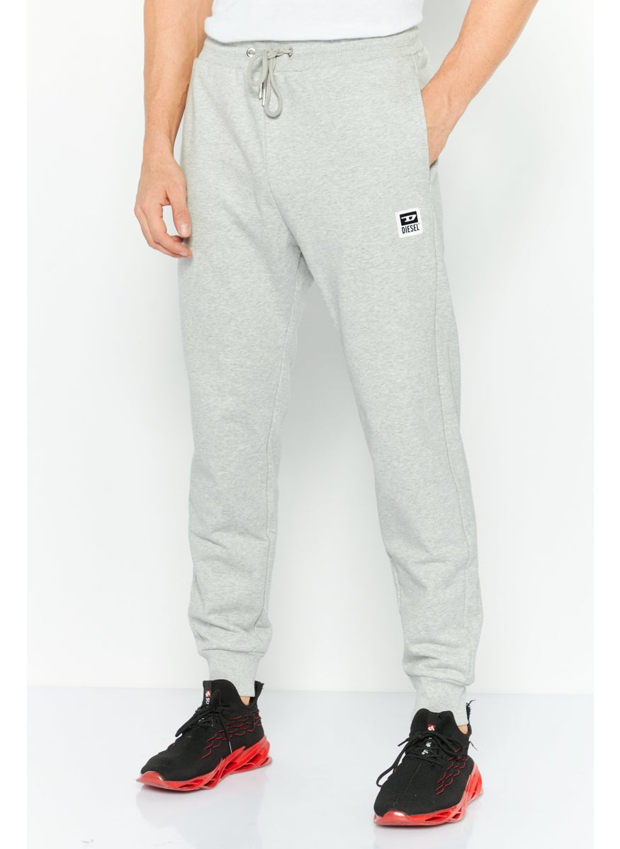 DIESEL Men Regular Fit Brand Logo Jogger Pants, Grey  - Image 1