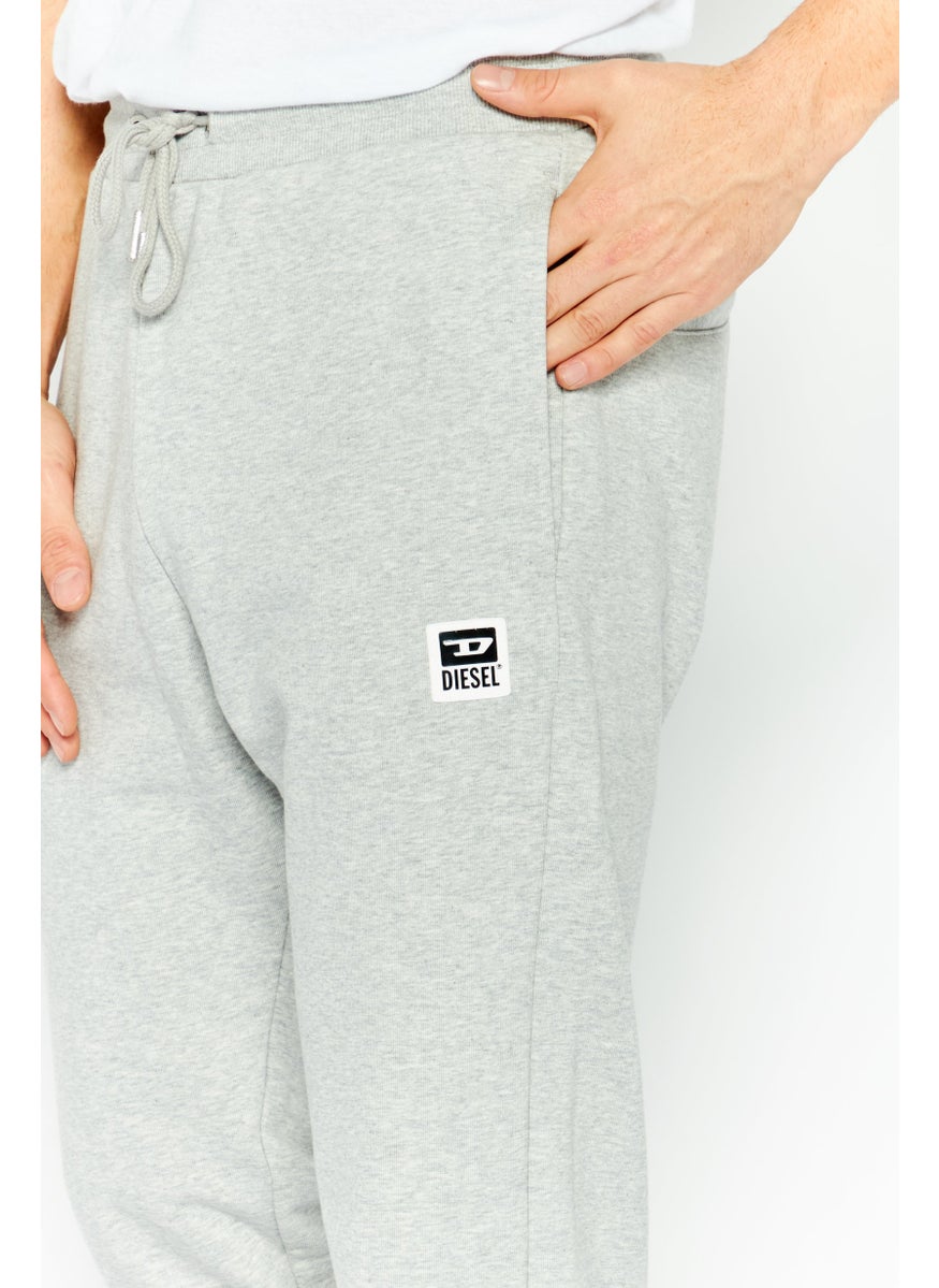 DIESEL Men Regular Fit Brand Logo Jogger Pants, Grey  - Image 3