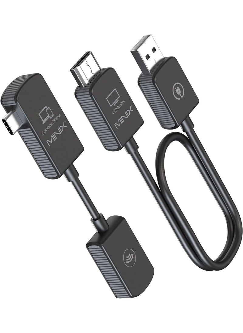Minix MINIX C1 USBC HDMI Wireless Extender1080P 60Hz Plug and Play for Laptops PC Smartphones Game Consoles Streaming Screen Mirroring Android Range up to 50m164ft Driver Free Black  - Image 1
