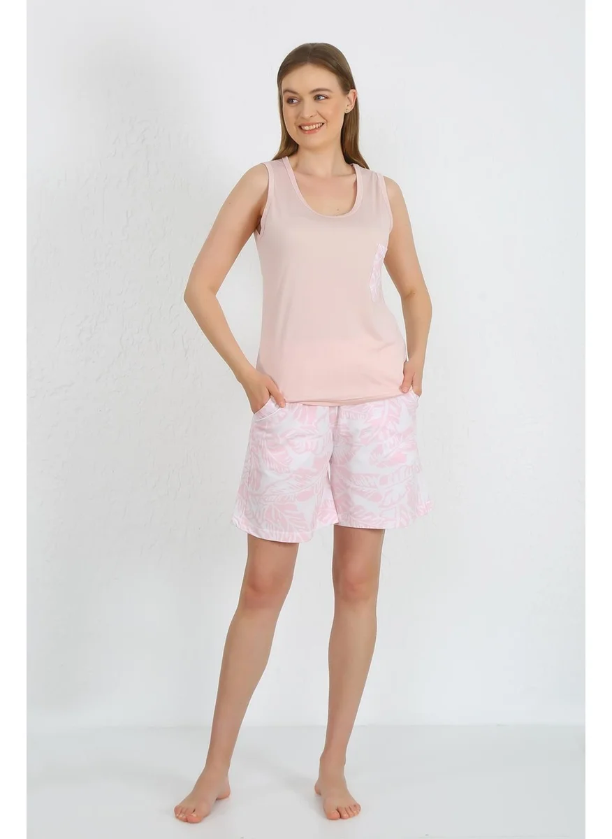 اكبينيز Women's Thick Strap Pocket Shorts Suit Powder 3618