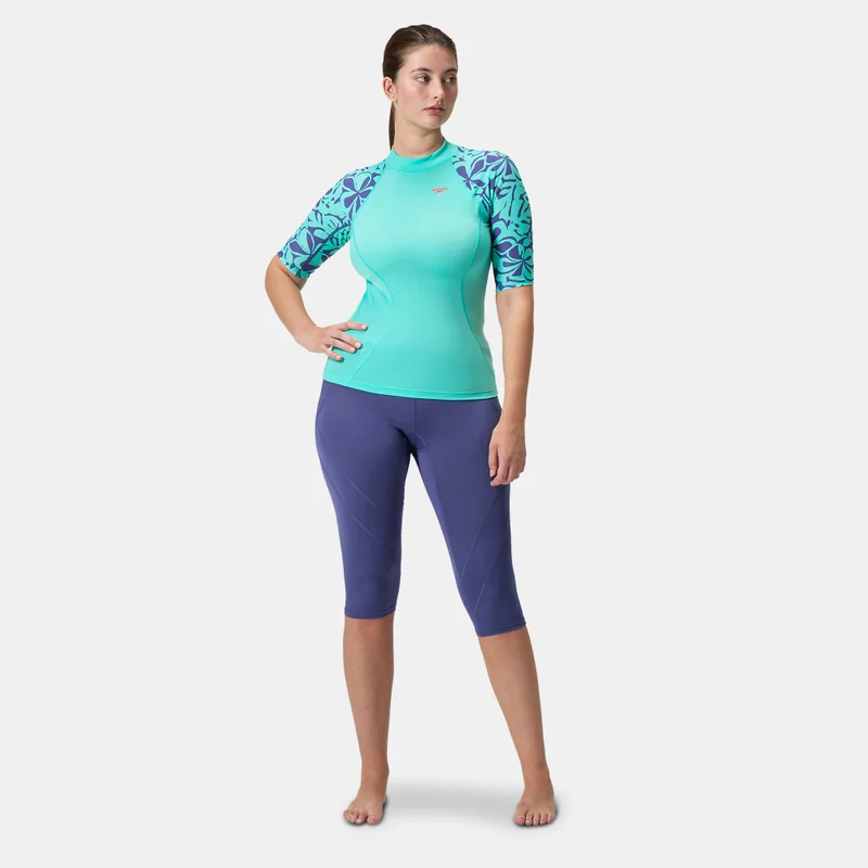 speedo Blue Women's Printed Swimming Rashguard for Women | Best Price UAE