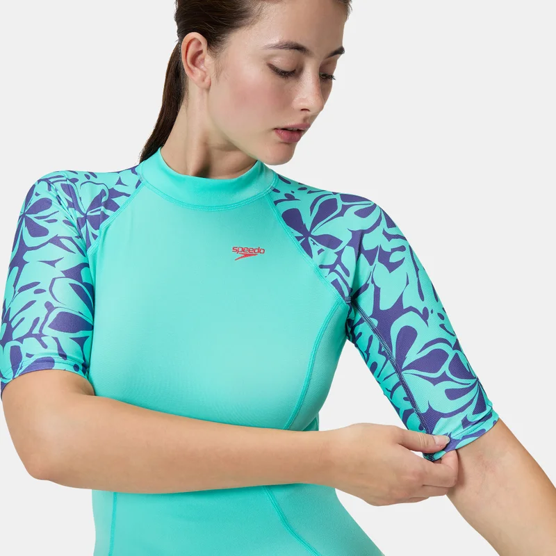 speedo Blue Women's Printed Swimming Rashguard for Women | Best Price UAE