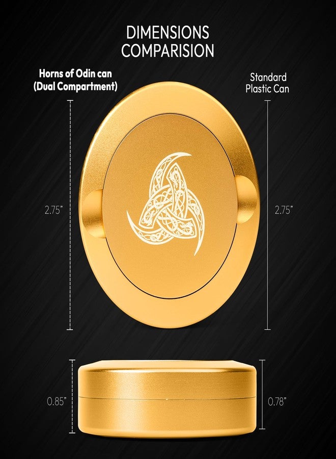 Nordicool Horns of Odin Metal Zyn Can | Dual Compartment Nicotine Pouch Container & Zyn Holder | Odor-Proof Snus Can | EDC Pocket Tin | Zyn Gift for Men | PathForger Series (Dual) - Image 5