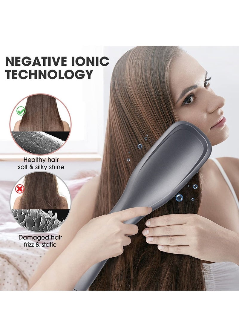 3 in 1 Hot Air Straightener brush Professional Hair Dryer Comb Gold - Image 3