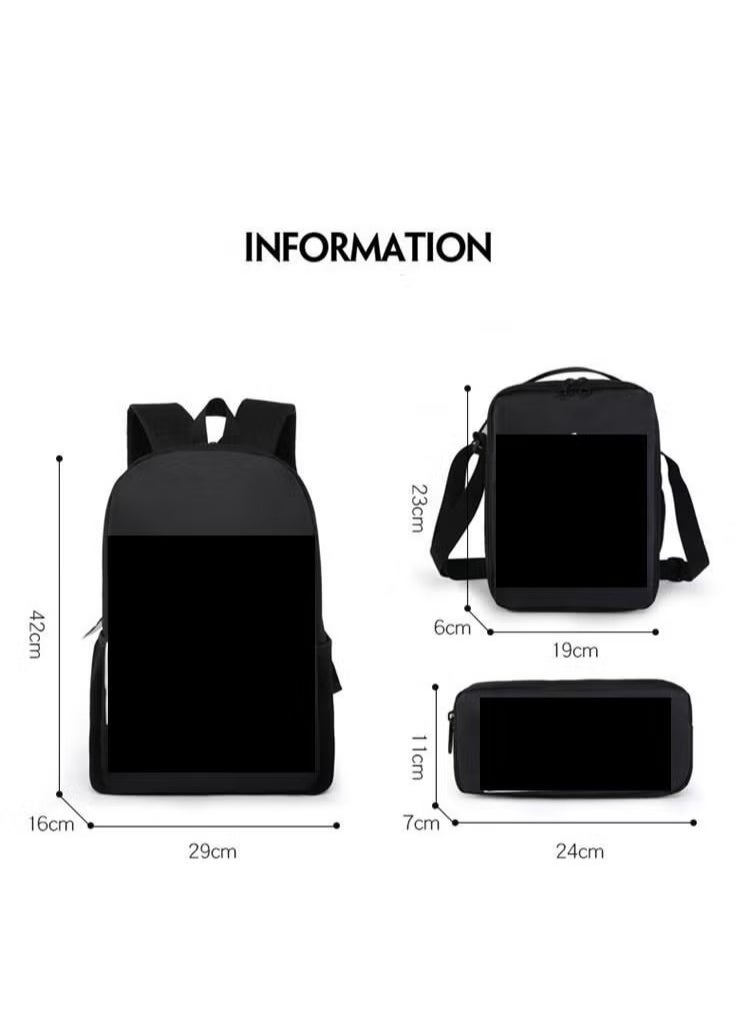 POP MART 3 pcs set POP MART Labubu Children Backpack Daypack Schoolbag Girls  Boys School Book bag with Lunch Box Pen Case  - Image 2