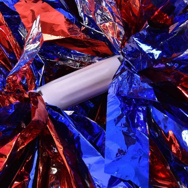 woobles Cheerleading Pom Poms, Plastic Cheerleader Aerobics Pom Poms Pompoms Great for School Sports Competition/Dance Party (1 Pair/Set) - Image 4